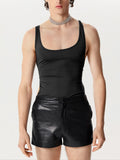 Mens Cutout Design Solid Sleeveless Bodysuit SKUK48537