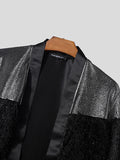 Mens Glitter Fringe Patchwork Long Sleeve Kimono SKUK46916