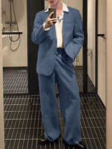 Men's Solid Casual Blazer Two Pieces Outfit SKUL34974