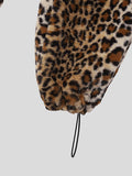 Mens Leopard Plush Drawstring Design Pants SKUK44904