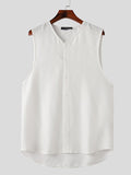 Mens Solid Sleeveless Casual Two Pieces Outfits SKUK46422