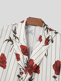 Mens Rose Striped Print Two Pieces Outfits SKUK31040