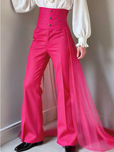 Men's Deconstructed Chiffon Flap Patchwork Straight Pant SKUL37670