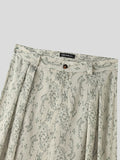 Mens Ditsy Floral Print Pleated Casual Pants SKUK42223