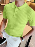 Mens Knit Textured Short Sleeve Golf Shirt SKUK52998