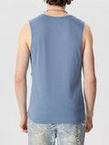 Mens Solid Pleated Design Casual Sleeveless Vest SKUK55981