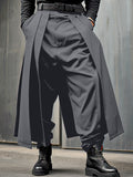 Mens Solid Pleated Layered Design Casual Pants SKUK38555