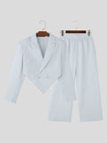 Mens Texture Irregular Blazer Two Pieces Outfits SKUK43011
