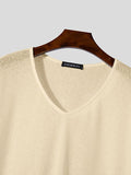 Mens Solid V-Neck Short Sleeve T-Shirt SKUK53851