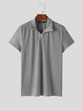 Mens Solid Textured Casual Short Sleeve T-Shirt SKUK54546