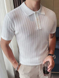 Mens Knit Textured Short Sleeve Golf Shirt SKUK52998
