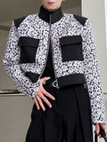 Mens Floral Print Patchwork Jacket Crop Top SKUK30312
