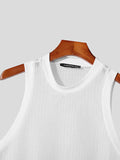 Mens Solid Hollow Out Knit Sleeveless Vest SKUK46978