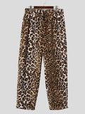 Mens Leopard Plush Drawstring Design Pants SKUK44904