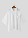 Mens Solid Dolman Sleeve Casual Shirt SKUK39967