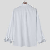 Mens Large Lapel Patchwork Long Sleeve Shirts SKUI27978