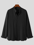 Men's Stand-up Collar Long-sleeved Shirts SKUH87532