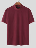 Mens Half-collar Solid Short Sleeve T-shirt SKUJ91192