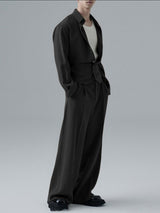 Men's Solid Color Casual Two Pieces Outfit SKUL37894