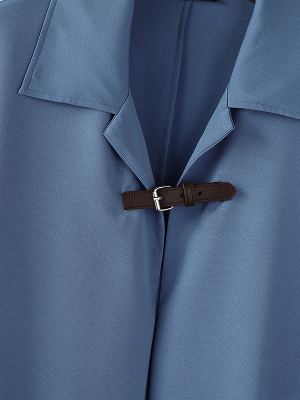 Men's Solid Long Lapel Cloak SKUL30453