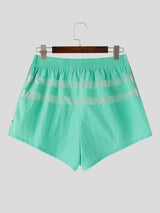 Men's Pool Party Beachwear Mesh Spliced Side Zipper Muscle Fit Short SKUL72440