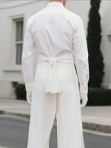 Men's Tassel Patchwork Twist Tie Long Sleeve Shirt SKUL37907