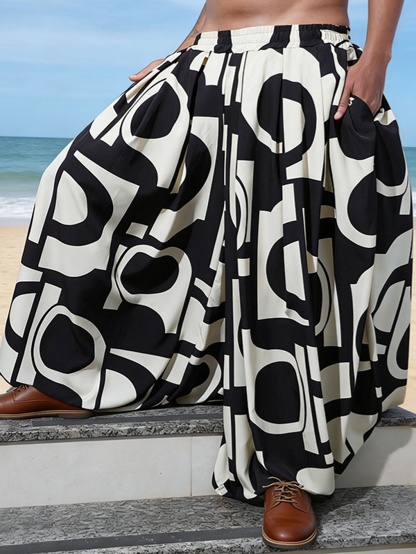 Men's Geometric Abstract Print Resort Pant SKUL55529