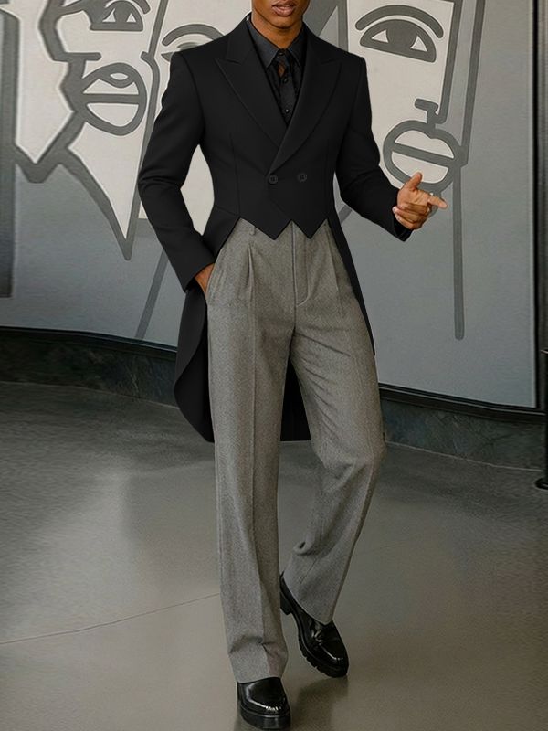 Men's Deconstructed Solid Color Casual Long Sleeve Blazer SKUL51014