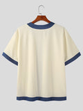 Mens Contrast Patchwork Pocket Short Sleeve Shirt SKUK07299