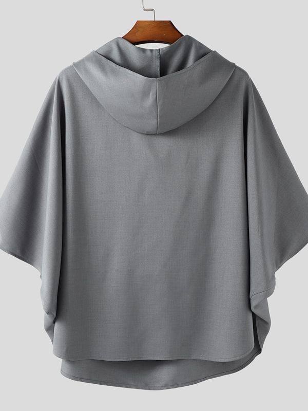 Men's Solid Color Hooded Neck Scarf Two Pieces Outfit SKUL42297