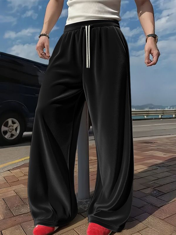 Men's Shiny Wide Leg Casual Pant SKUL36370