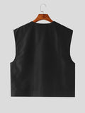 Mens Solid Zip Design Sleeveless Waistcoat SKUK38321
