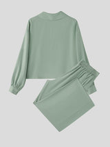 Men's Solid Color Casual Two Piece Outfit SKUL45114