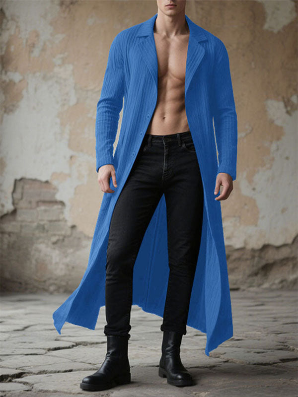 Men's Textured Ribbed Casual Long Sleeve Cardigan SKUL28093