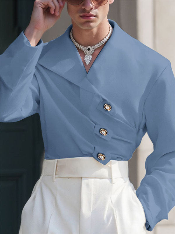 Mens Solid Color Casual Long Sleeve Blazer SKUL23960