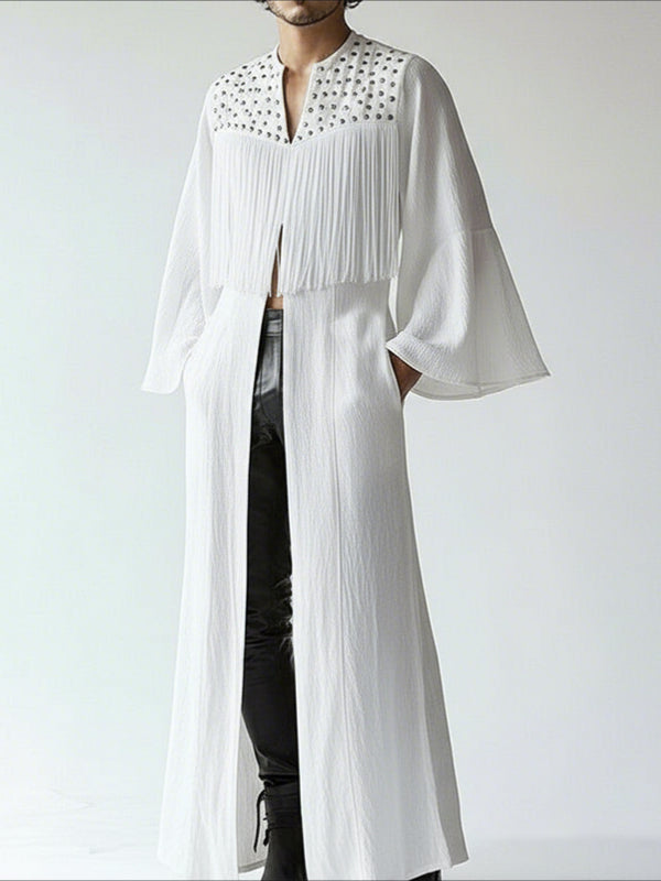 Men's Studded Tassel Flared Sleeve Cardigan SKUL47935