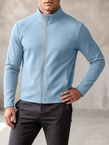 Men's Solid Color Zip Long Sleeve T-Shirt SKUL42367