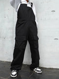 Mens Solid Flap Pocket Casual Cargo Overall SKUK37413