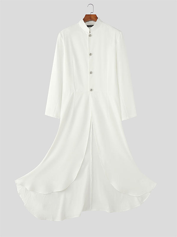 Men's Solid Color Stand Collar Long Sleeve Blazer SKUL24967