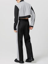 Mens Color-block Cropped Two Pieces Outfit SKUK92646