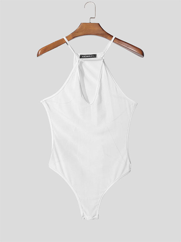 Men's Sheer Backless Bodysuit SKUL22307