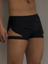 Men's Solid Color Lace-Up Mesh Short SKUL21026