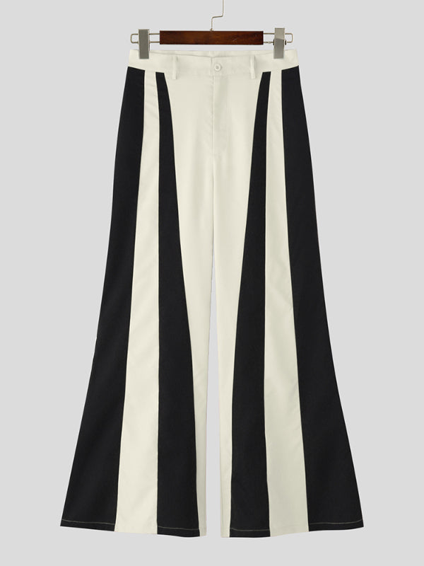 Mens Casual Colorblock Wide-Leg Pant SKUL20903