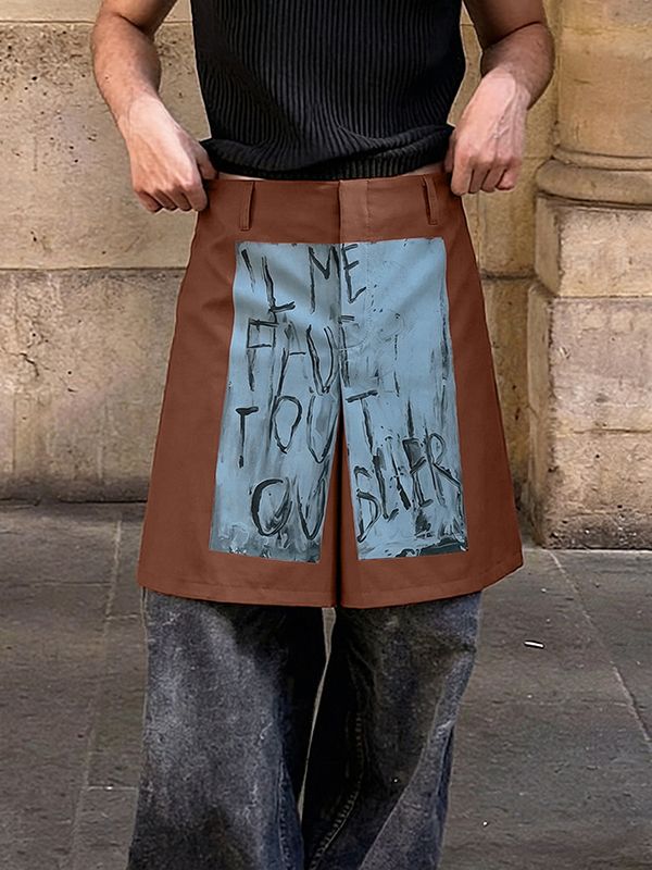 Men's Harajuku Streetwear Graphic Graffiti Skirt SKUL51830