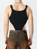 Mens Cutout Buckle Design Sleeveless Bodysuit SKUK41224