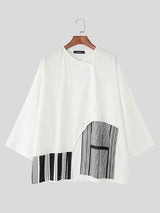 Men's Striped Loose Long Sleeve Shirt SKUL28487