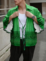 Men's Ethnic Style Print Flared Sleeve Shirt SKUL39362