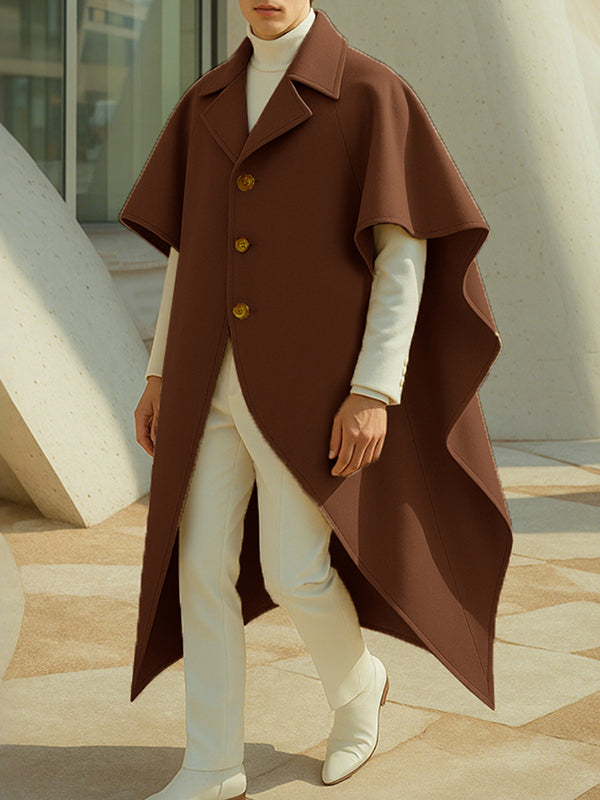 Men's Solid Loose Wide Sleeve Cloak SKUL28407