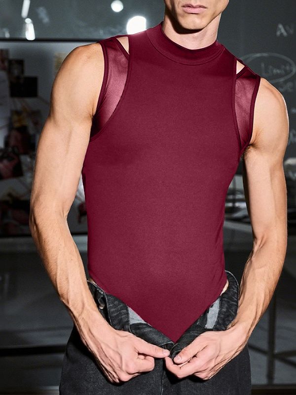 Men's Solid Color Deconstructed Bodysuit SKUL50540