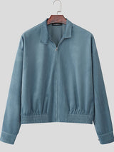 Men's Solid Velvet Long Sleeve Jacket SKUL34129